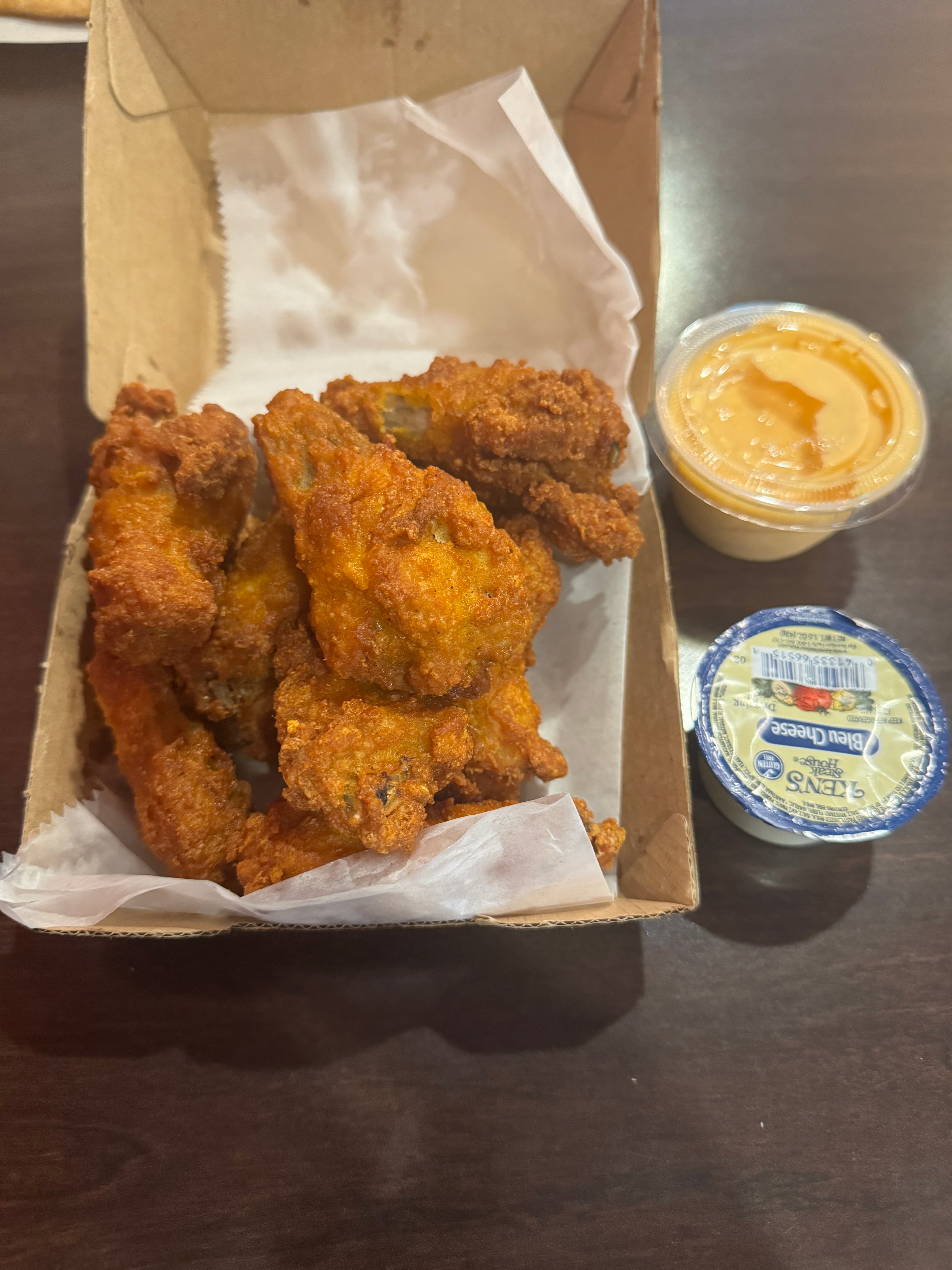 Breaded wings from Pat's Pizza and Pasta